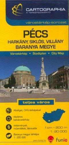 Pécs, Harkány, Siklós, Villány Várostérkép 1:20 000